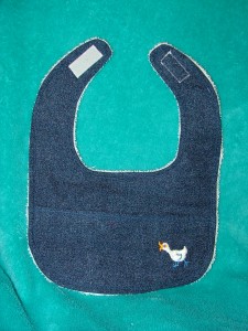 denim duck bib